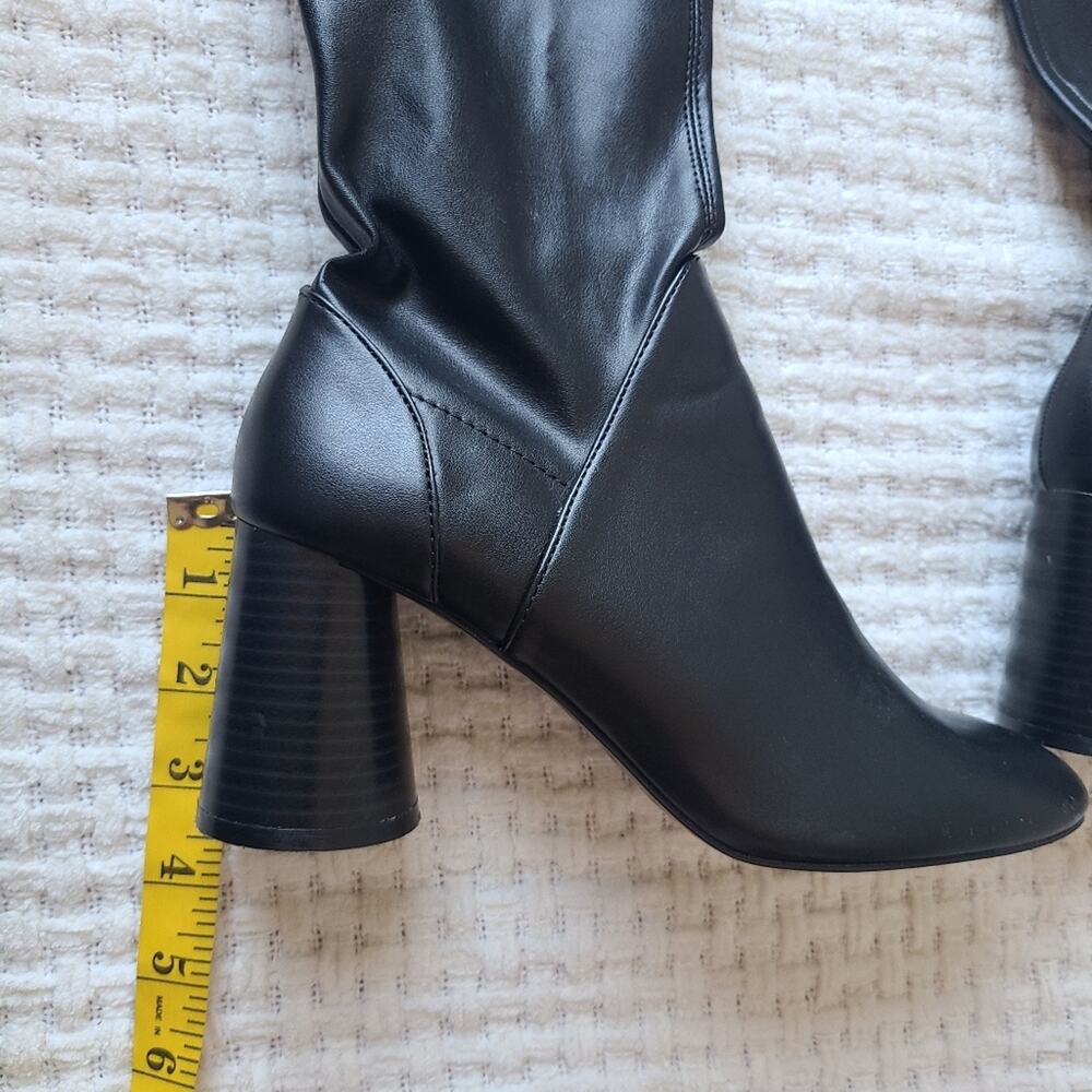 ZARA Black Faux Leather Boots Women's Size EU 38 US Size 7.5 - Picture 9 of 10